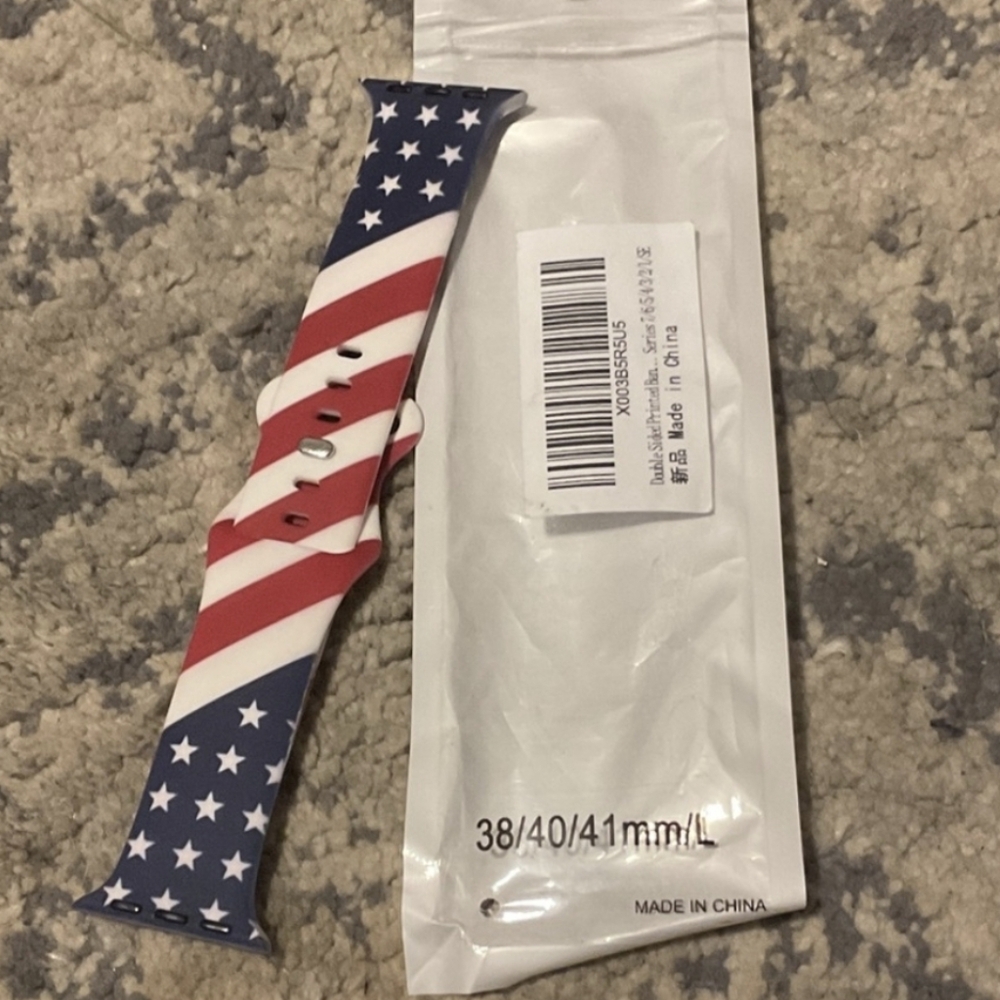 Patriotic Stars and Stripes Flag Apple Watch Band - Fourth of July